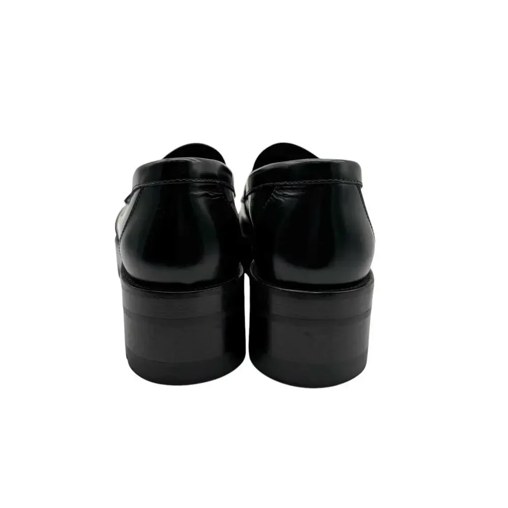 CHANEL Calfskin Metal‎ CC Loafers Black Women’s Size 38.5 - Picture 5 of 11
